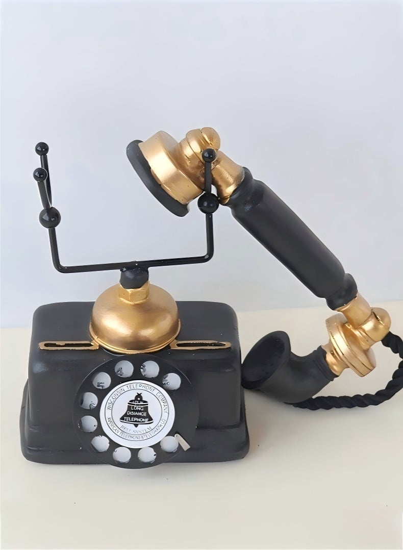 JUNYOUK Elegant Vintage-Style Decorative Telephone – Antique Resin Rotary Phone Replica, Perfect for Home and Bar Décor, Study Room Display, Nostalgic Photography Props, and Unique Gifts for Weddings, Graduations, and Special Occasions - Image 5